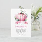 Fall Girl Baby Duwer Einladungen Kleine Pumpkin (Stehend Vorderseite)