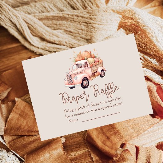 Fall Girl Baby Duwer Pumpkin Truck Windeln Raffel Begleitkarte