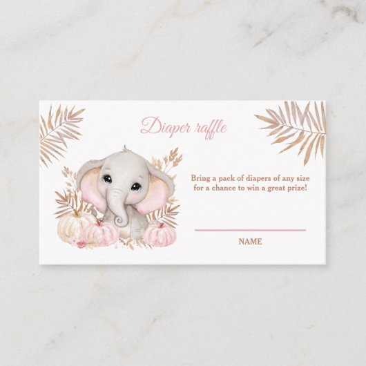 Fall Girl Elephant Babydusche Windelwaschkarte Begleitkarte (Vorderseite)