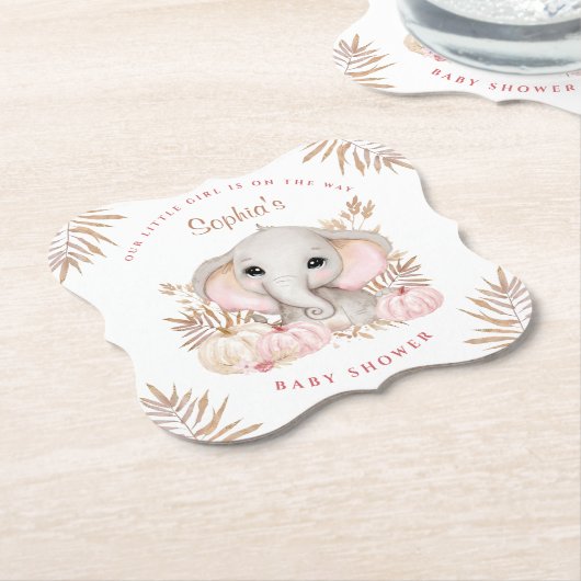 Fall Girl Pink Babydusche Untersetzer (angewinkelt)