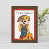 Fall Girl-Schreck fügen Worte Einladung hinzu (Stehend Vorderseite)