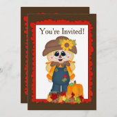 Fall Girl-Schreck fügen Worte Einladung hinzu (Vorne/Hinten)