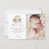 Fall Girl's Little Pumpkin Baby Shower Foto Dankeskarte (Vorderseite)