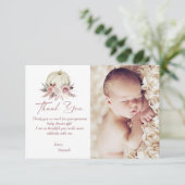 Fall Girl's Little Pumpkin Baby Shower Foto Dankeskarte (Stehend Vorderseite)