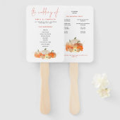 Fall Glittery Pumpkins Florals Wedding Program Fächer (Vorne und Hinten)