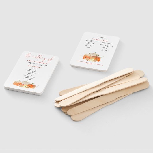 Fall Glittery Pumpkins Florals Wedding Program Fächer (Non-assembled)