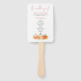 Fall Glittery Pumpkins Florals Wedding Program Fächer