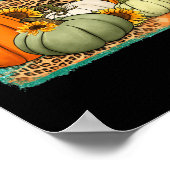 Fall glücklich Fall Y'all Leopard Pumpkin Herbst s Poster (Ecke)