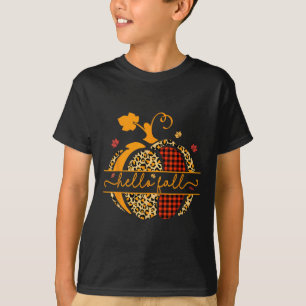 Fall glücklich Fall Y'alle Herbst Pumpkin Leopard T-Shirt