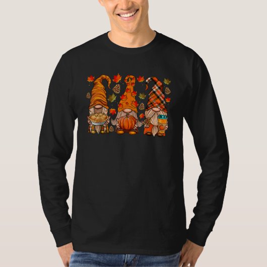 Fall Gnome Autumn Leaves Thanksgiving Gnome Match T-Shirt (Vorderseite)