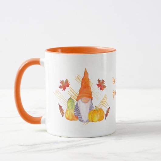 Fall Gnome Erntedank Tasse (Links)