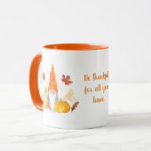 Fall Gnome Erntedank Tasse (Vorderseite Links)