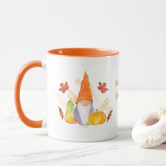 Fall Gnome Erntedank Tasse (Mit Donut)