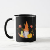 Fall Gnome Erntedank Tasse mit schwarzem Hintergru (Links)