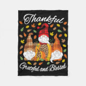 Fall Gnome Kariert Leopard Pumpkin Erntedank Bles Fleecedecke (Vorderseite)