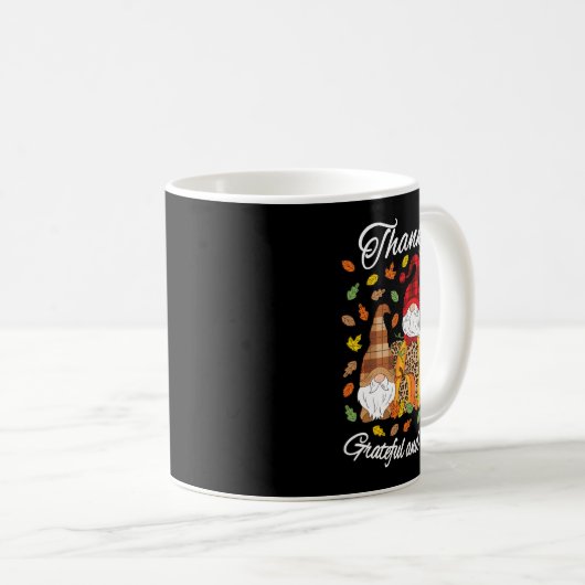 Fall Gnome Kariert Leopard Pumpkin Erntedank Bles Kaffeetasse (VorderseiteRechts)