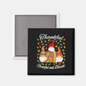 Fall Gnome Kariert Leopard Pumpkin Erntedank Bles Magnet (Vorderseite/Rückseite)