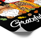 Fall Gnome Kariert Leopard Pumpkin Erntedank Bles Poster (Ecke)