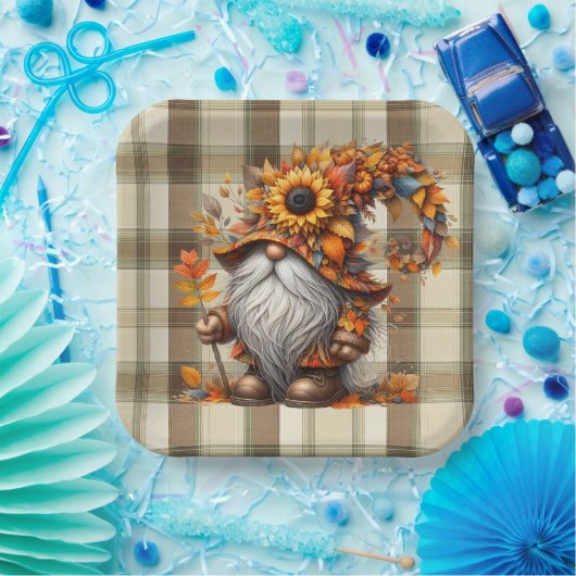 Fall Gnome  Pappteller (Party)