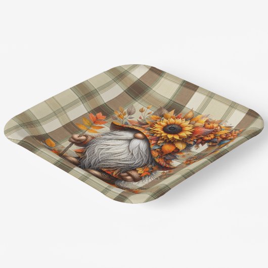 Fall Gnome  Pappteller (Gewinkelt)