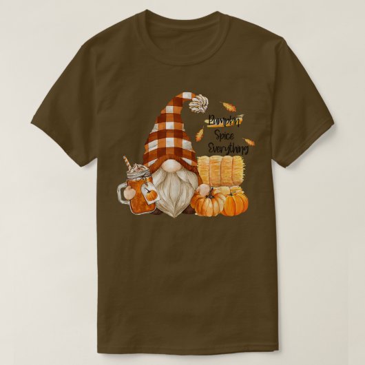 Fall Gnome Pumpkin Gewürz Alles Niedlich Gnome Hal T-Shirt (Design vorne)