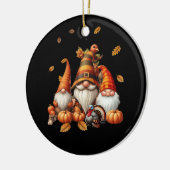 Fall Gnome Pumpkin Leaf Türkei Erntedank Herbst Keramik Ornament (Links)