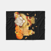Fall Gnome Scarecrow Gnome Fall Halloween Thanksgi Fleecedecke (Vorderseite (Horizontal))