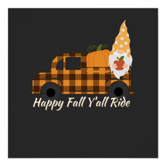 Fall Gnome Shirt | Happy Fall Y'All Gnomes | Gnome Poster (Vorderseite)