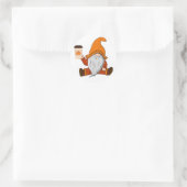 Fall Gnome und Coffee Vinyl Aufkleber (Tasche)