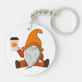 Fall Gnome und Kaffeetasse Schlüsselanhänger (Rückseite)
