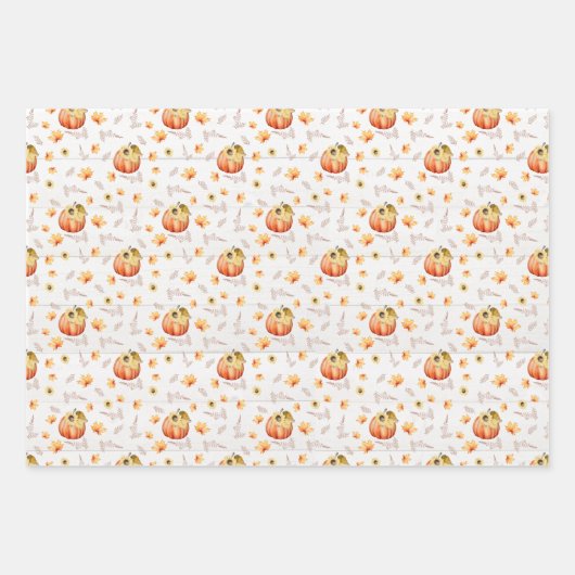 Fall Gnome und Pumpkins Packpapier Blätter (Vorderseite 2)