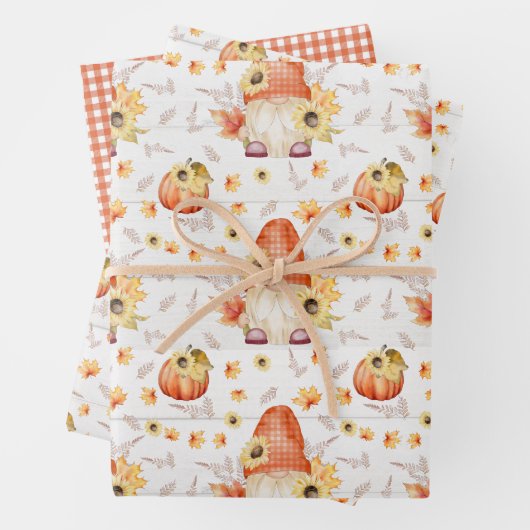 Fall Gnome und Pumpkins Packpapier Blätter (Beispiel)
