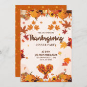 Fall Gnome with Pumpkins Heart Tree Art Einladung (Vorne/Hinten)