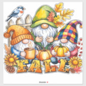 Fall Gnomes Sublimation Autumn Love Classic T-Shir Aufkleber (Blatt)