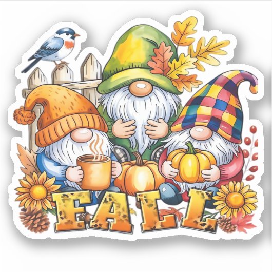 Fall Gnomes Veröffentlichung Herbst Liebe Classic Aufkleber (Vorderseite)