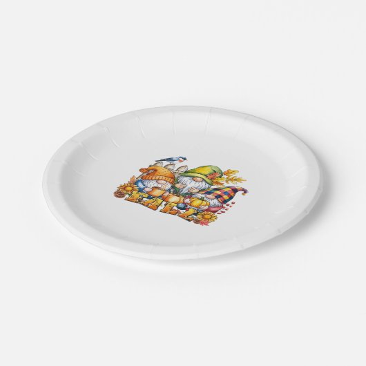 Fall Gnomes Veröffentlichung Herbst Liebe Classic Pappteller (Schrägansicht)