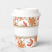 Fall Gold Blätter & Berries Botanisch anpassbar Pappbecher (Rückseite)