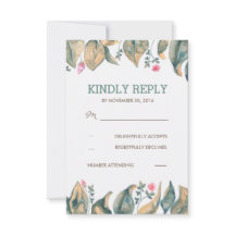 Fall Gold Blätter Rustikale Waldhochzeit RSVP