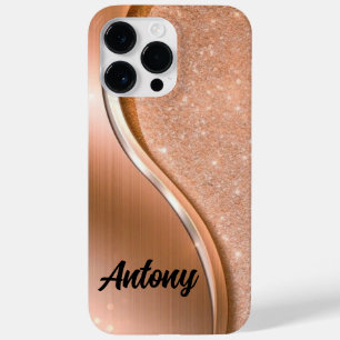 Fall "Gold Bling Glitzer Calligraphy Name" Case-Mate iPhone 14 Pro Max Hülle
