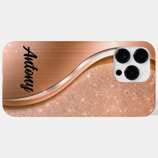 Fall "Gold Bling Glitzer Calligraphy Name" Case-Mate iPhone Hülle (Rückseite (Horizontal))