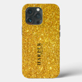 Fall Gold Glitzer Individuelle Name Case-Mate iPho iPhone Hülle (Rückseite)