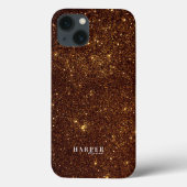 Fall Gold Glitzer Individuelle Name Case-Mate iPho iPhone Hülle (Rückseite)