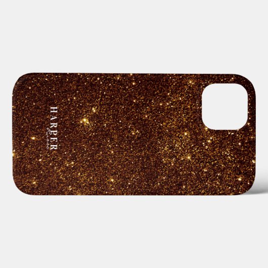Fall Gold Glitzer Individuelle Name Case-Mate iPho iPhone Hülle (Rückseite (Horizontal))
