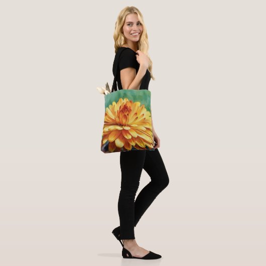 Fall Gold Mum Blume Blumenstrauß Tasche (Am Model)