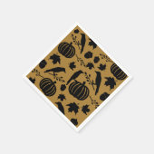 Fall Gold Orange Yellow Black Crow Autumn Pumpen Serviette (Ecke)