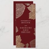 Fall Gold und Burgund Blätter Hochzeitsprogramme Programm (Vorne/Hinten)