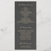 Fall Gold und Chalkboard Blätter Hochzeitsprogramm Programm (Rückseite)