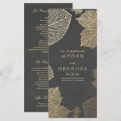Fall Gold und Chalkboard Blätter Hochzeitsprogramm Programm (Vorne/Hinten)