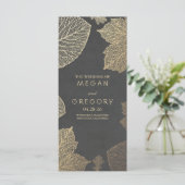 Fall Gold und Chalkboard Blätter Hochzeitsprogramm Programm (Stehend Vorderseite)