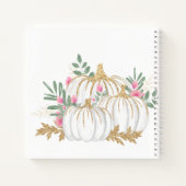 Fall Gold White und Pink Pumpkin Guest Book Notizblock (Rückseite)